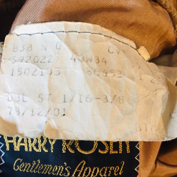 VINTAGE HARRY ROSEN CORDUROY TALL BLAZER SIZE M - Picture 8 of 8